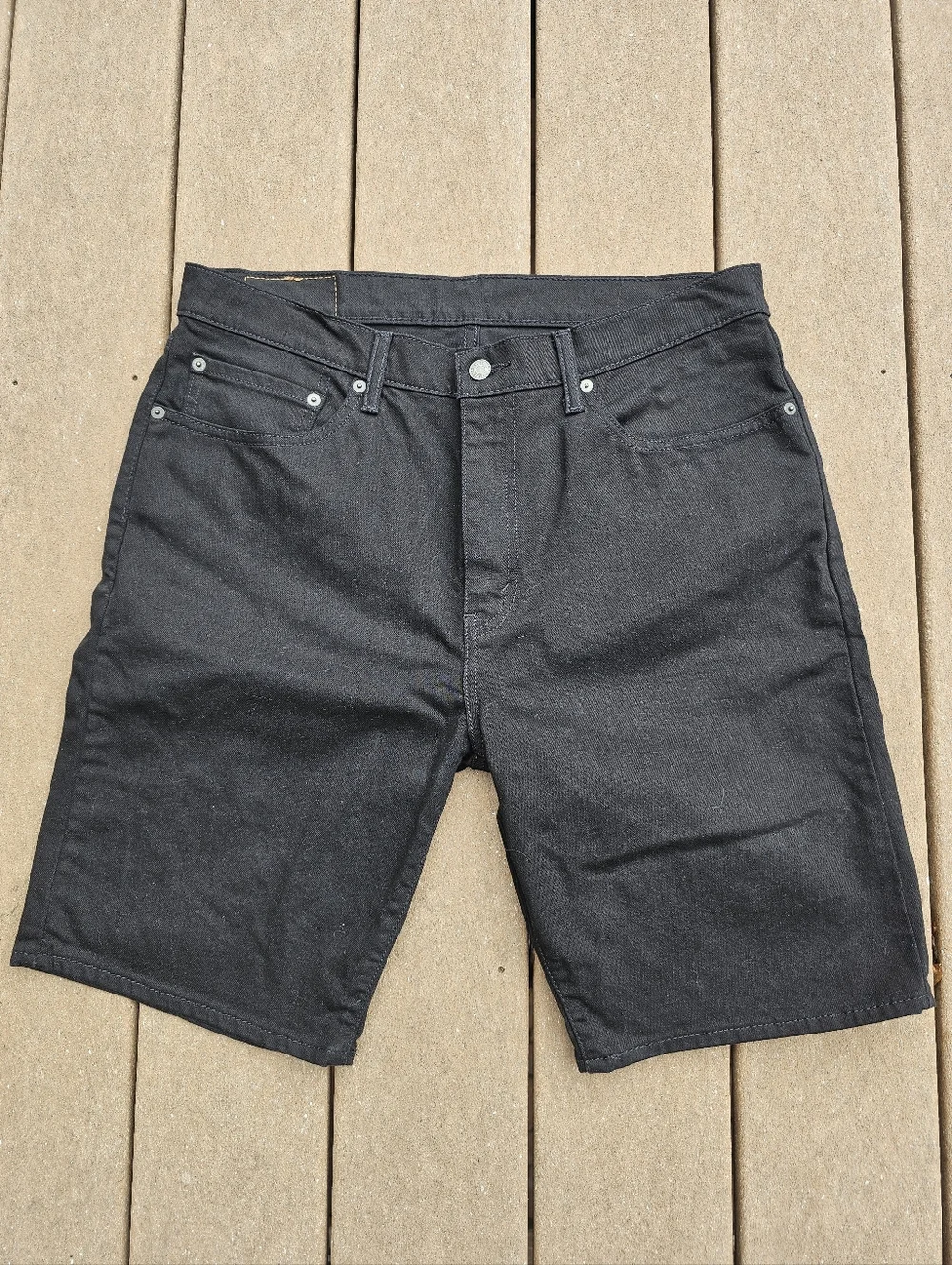 Levis 505 Mens Black Denim Shorts 36
